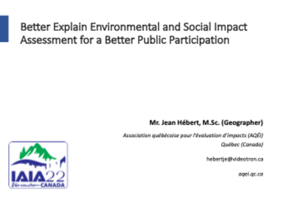 Mieux communiquer - Pr&eacute;sentation du projet au congr&egrave;s IAIA 2022